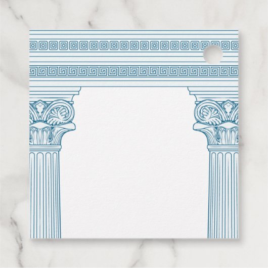 ギリシャ語のパーティーと青の列ありがとう フェイバータグ (裏面)