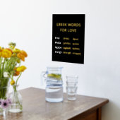 ギリシャ語のラブブラックミニマル金ゴールド 箔ポスター (レイダウン (キッチン))