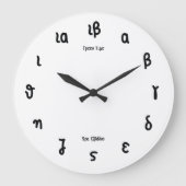 ギリシャ語の時刻 – ギリシャ数字を使用した時計 ラージ壁時計 (正面)