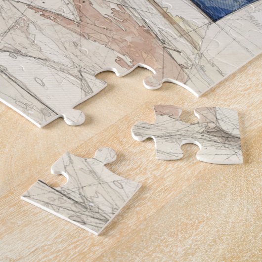 ギリシャ語の歩く伝統的のスケッチ通り ジグソーパズル (側面)