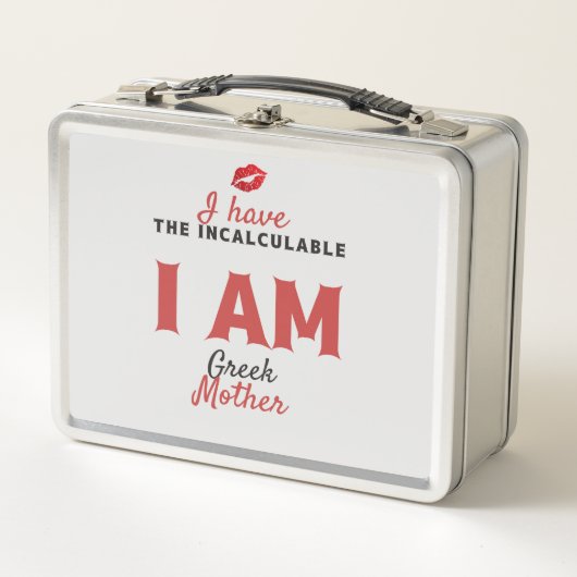 ギリシャ語の母おもしろいデザインクリップボード メタルランチボックス (正面)