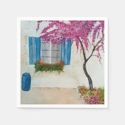 ギリシャ語の窓 スタンダードカクテルナプキン (正面)