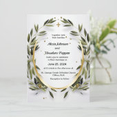 ギリシャ語の結婚式招待状に対す結婚る 招待状 (スタンド正面)