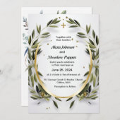 ギリシャ語の結婚式招待状に対す結婚る 招待状 (正面/裏面)