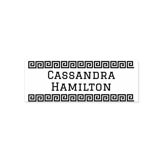 ギリシャ語の縁ど独身の鍵またはカップル名のみ2行 セルフインキングスタンプ (デザイン)