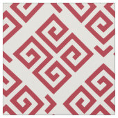 ギリシャ語の赤と白鍵幾何学パターン ファブリック (クローズアップ)