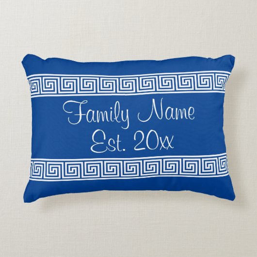 ギリシャ語の鍵のメイカスタムンダパターンのファミリ名 アクセントクッション (正面)