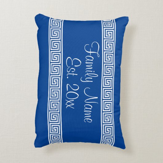 ギリシャ語の鍵のメイカスタムンダパターンのファミリ名 アクセントクッション (裏面(縦))