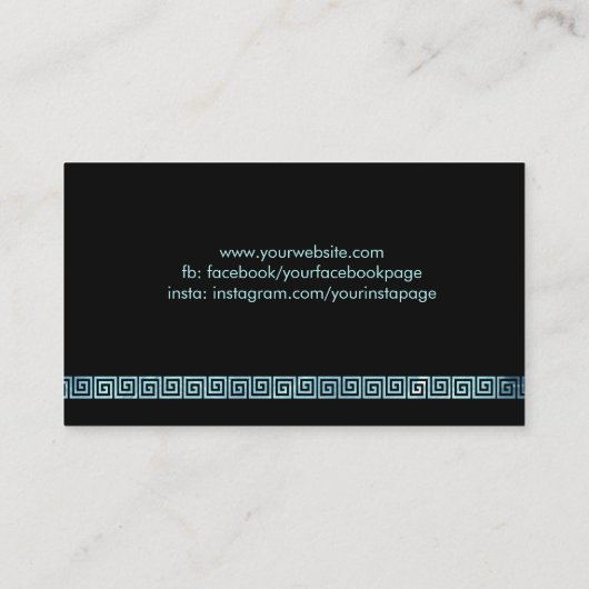 ギリシャ語の鍵 – ギリシャ語のメアンダーモノグラム 名刺 (裏面)