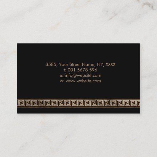 ギリシャ語の鍵 – ギリシャ語の意味 – アワビと金ゴールド 名刺 (裏面)