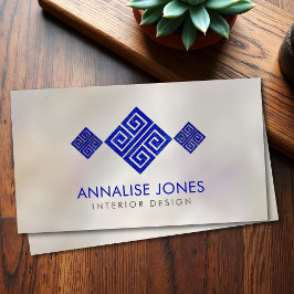 ギリシャ語の鍵 – ギリシャ語の蛇行 – ラピスラズリオンパール 名刺