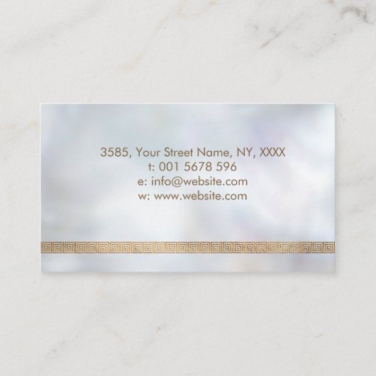 ギリシャ語の鍵 – ギリシャ語の蛇行 – 金ゴールドと青 名刺 (裏面)