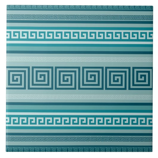 ギリシャ語の鍵- Meander -海パレット タイル (正面)