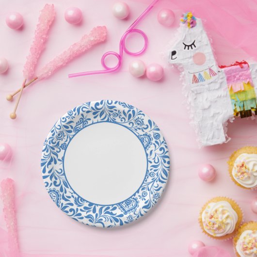 ギリシャ語の青いタイル地中海のパーティー ペーパープレート (パーティー)