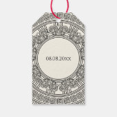 ギリシャ語またはローマ語のトガをテーマにしたパーティー ギフトタグ (裏面)