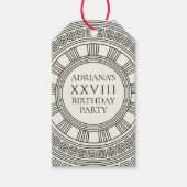 ギリシャ語またはローマ語のトガをテーマにしたパーティー(蛇行) ギフトタグ (正面)