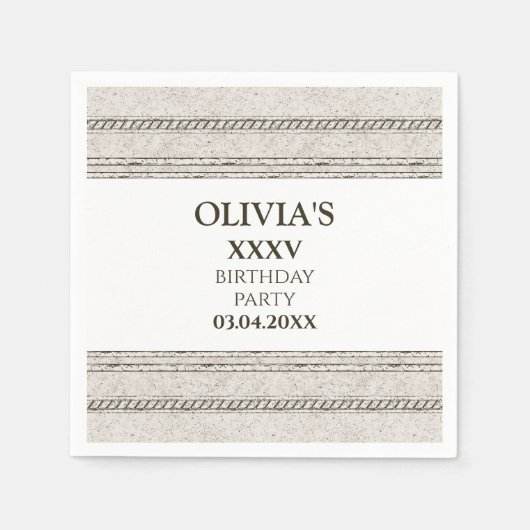 ギリシャ語をテーマにした石材の紙ナプキン スタンダードカクテルナプキン (正面)