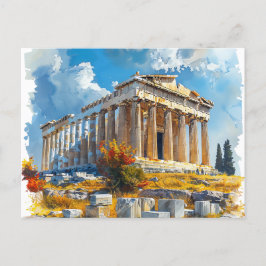 ギリシャ語アクロポリス水彩旅行ランドマーク ポストカード