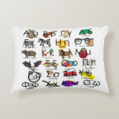 ギリシャ語アルファベット文字の単語と写真 アクセントクッション (正面)