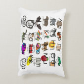 ギリシャ語アルファベット文字の単語と写真 アクセントクッション (裏面(縦))