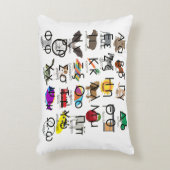 ギリシャ語アルファベット文字の単語と写真 アクセントクッション (正面(垂直))