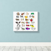 ギリシャ語アルファベット文字の単語と写真 キャンバスプリント (インサイチュ (ウッドフロア))