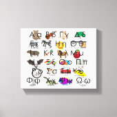 ギリシャ語アルファベット文字の単語と写真 キャンバスプリント (正面)