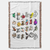 ギリシャ語アルファベット文字の単語と写真 スローブランケット (正面縦)