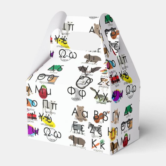 ギリシャ語アルファベット文字の単語と写真 フェイバーボックス (裏面サイド)