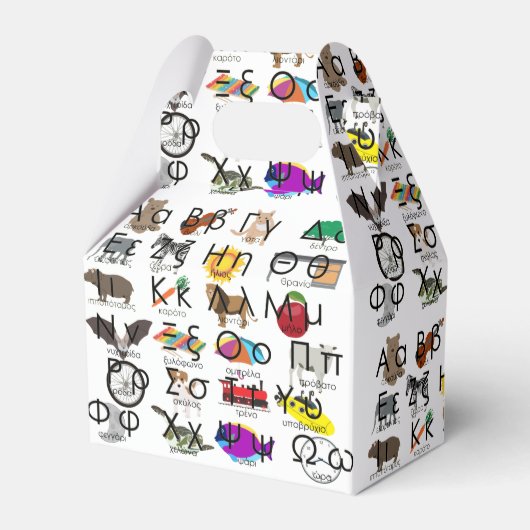 ギリシャ語アルファベット文字の単語と写真 フェイバーボックス (正面サイド)