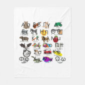 ギリシャ語アルファベット文字の単語と写真 フリースブランケット (正面)