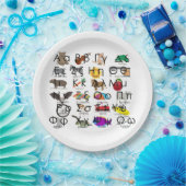 ギリシャ語アルファベット文字の単語と写真 ペーパープレート (パーティー)