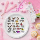 ギリシャ語アルファベット文字の単語と写真 ペーパープレート (パーティー)