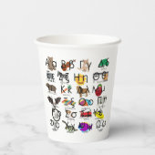 ギリシャ語アルファベット文字の単語と写真 紙コップ (裏面)