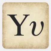 ギリシャ語アルファベット文字ウプシロン スクエアシール (正面)