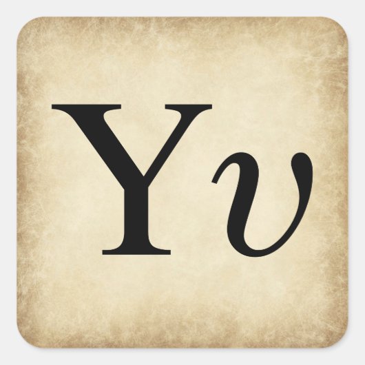 ギリシャ語アルファベット文字ウプシロン スクエアシール (正面)