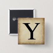 ギリシャ語アルファベット文字ウプシロン 缶バッジ (正面&裏面)