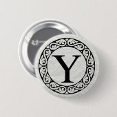 ギリシャ語アルファベット文字ウプシロン 缶バッジ (正面&裏面)