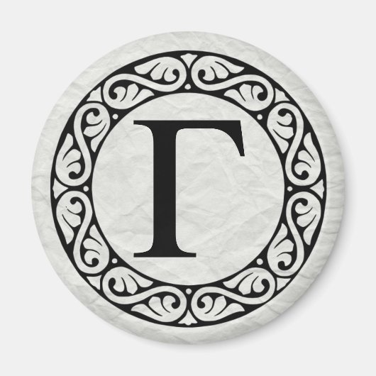 ギリシャ語アルファベット文字ガンマ マグネット (正面)