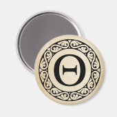 ギリシャ語アルファベット文字シータ マグネット (正面/裏面)