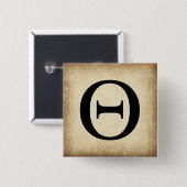 ギリシャ語アルファベット文字シータ 缶バッジ (正面&裏面)