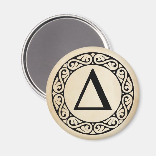 ギリシャ語アルファベット文字デルタ マグネット (正面/裏面)