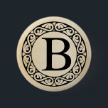 ギリシャ語アルファベット文字ベータ 缶バッジ<br><div class="desc">そのクラシカルと型枠でモダンは、ギリシャ語アルファベットは24文字を持ち、アルファからオメガ。ベータは、ここに示されているギリシャ語アルファベットの2番目の文字である。このデザインは古い紙の背景に提示され、それは光の色の選択肢の虹に置き換えることができる。</div>