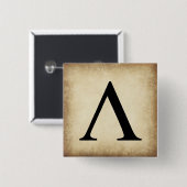 ギリシャ語アルファベット文字ラムダ 缶バッジ (正面&裏面)