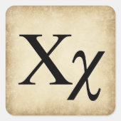 ギリシャ語アルファベット文字Chi スクエアシール (正面)