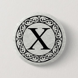 ギリシャ語アルファベット文字Chi 缶バッジ