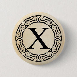 ギリシャ語アルファベット文字Chi 缶バッジ