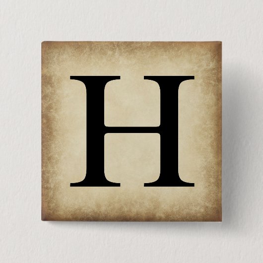 ギリシャ語アルファベット文字Eta 缶バッジ (正面)