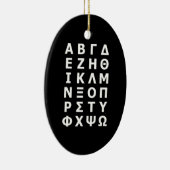 ギリシャ語アルファベット時計 セラミックオーナメント (右)
