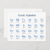 ギリシャ語アルファベット（横） ポストカード (正面/裏面)